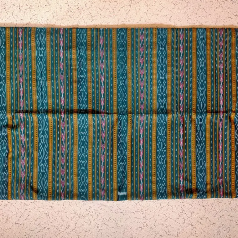 Sambalpuri gamcha, teal ikat